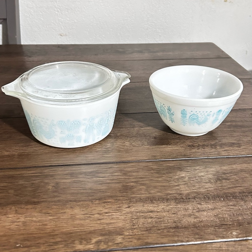 Vintage Pyrex Amish Butterprint 401 & 473 Casserole Bowls – Read